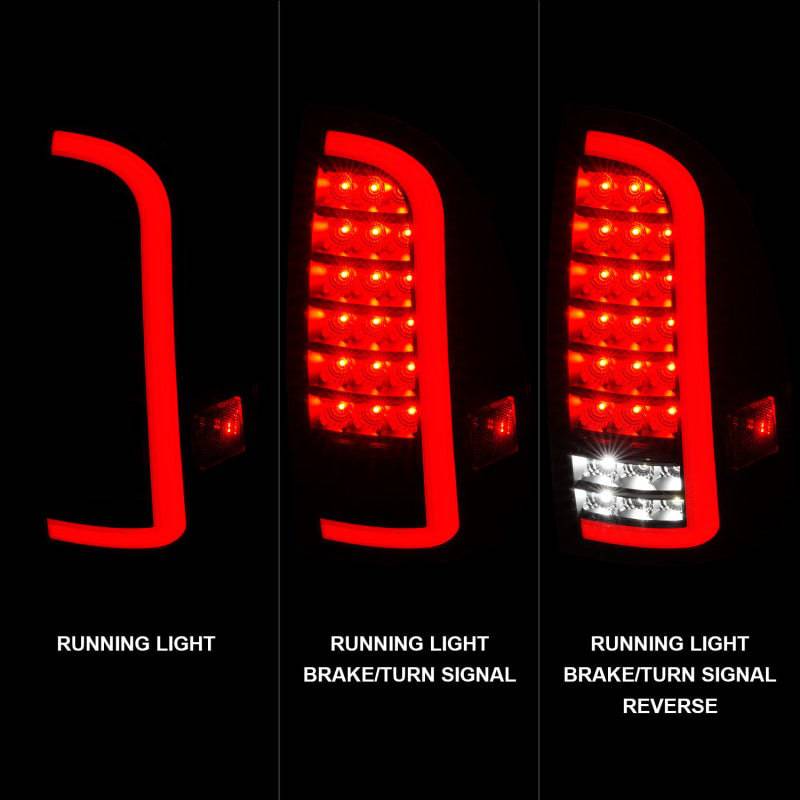 ANZO 05-15 Toyota Tacoma Full LED Tail Lights w/Light Bar Sequential Black Housing Smoke Lens - Mammoth Racing -