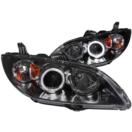 ANZO 2004-2008 Mazda 3 Projector Headlights w/ Halo Black (CCFL) - My Store