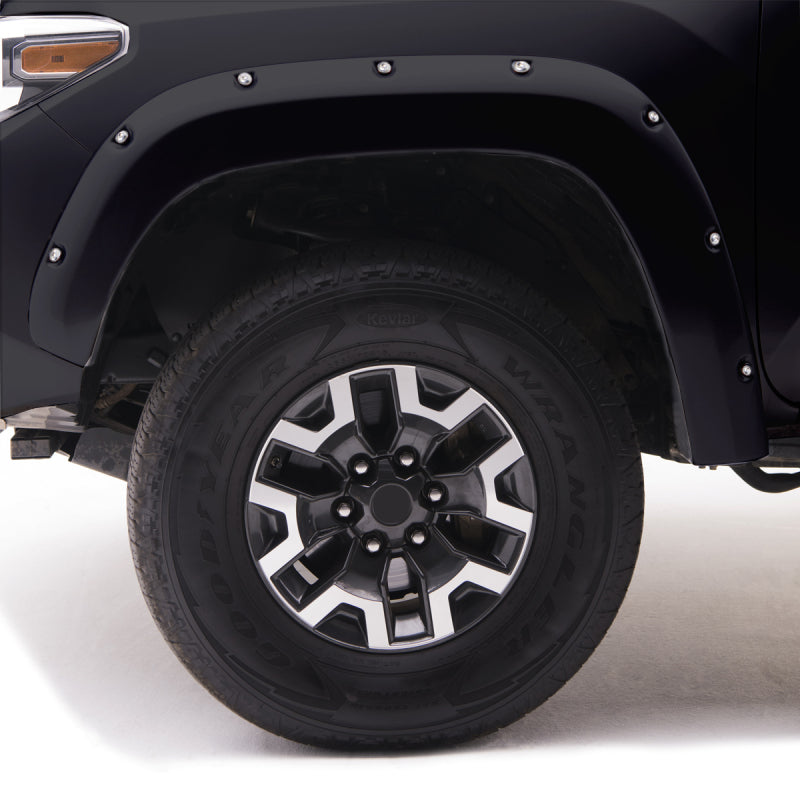 EGR 16+ Toyota Tacoma w/Mudflap Bolt-On Look Color Match Fender Flares - Set - Black - Mammoth Racing -