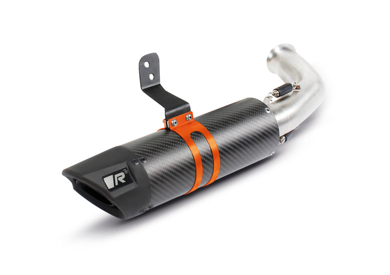 Remus 2020+ KTM 390 Adventure (Euro 4) Sport Flow Carbon Slip On w/Orange Clamp - Mammoth Racing -