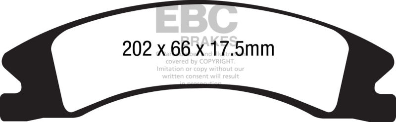 EBC 15+ Cadillac Escalade Ext/Esv 6.2 2WD Yellowstuff Front Brake Pads - My Store