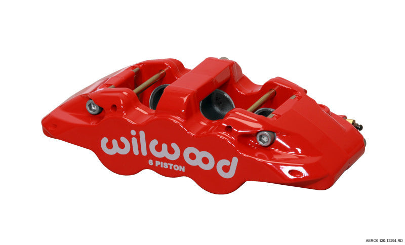 Wilwood Caliper-Aero6-L/H - Red 1.75/1.38/1.38in Pistons 1.25in Disc - Mammoth Racing -