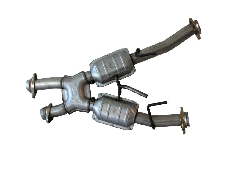 BBK 79-93 Mustang 5.0 Short Mid X Pipe w Catalytic Converters 2-1/2 For Automatic Long Tube Headers - My Store