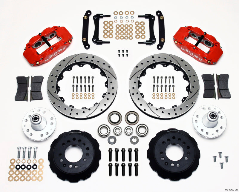 Wilwood Narrow Superlite 6R Front Hub Kit 12.88in Drill Red 79-81 Camaro - Mammoth Racing -