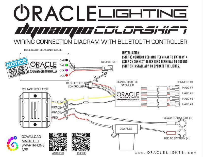 Oracle 08-19 Polaris RZR 570/800/900 Dynamic RGB+W Headlight Halo Kit - ColorSHIFT - Dynamic - Mammoth Racing -