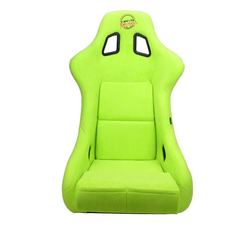 NRG FRP Bucket Seat PRISMA Edition - Large (Neon Green Alcantara/  Pearlized Back) - My Store