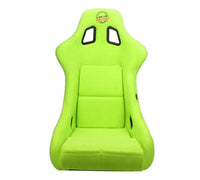 NRG FRP Bucket Seat PRISMA Edition - Large (Neon Green Alcantara/  Pearlized Back) - My Store