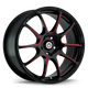 Konig Illusion 17x7 5x114.3 Et40 Black/Ball Cut Red - Mammoth Racing -