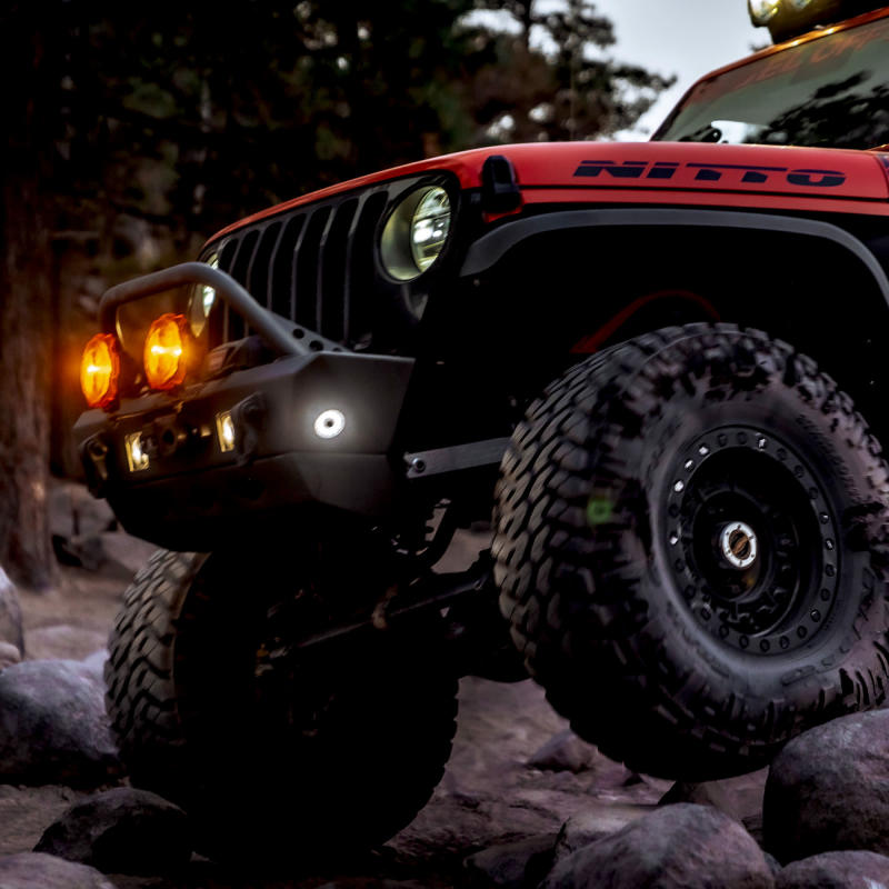 KC HiLiTES Cyclone V2 LED - Rock Light - 6-Light System - Clear - 5W Flood Beam - Mammoth Racing -