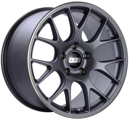 BBS CH-R 19x11 5x130 ET56 CB71.6 Satin Titanium Polished Rim Protector Wheel - Mammoth Racing -