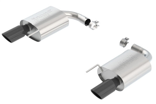 Borla S-Type Rear Section 15-17 Ford Mustang GT 5.0L V8 MT/AT 2.5in pipe 4in tip (Black Chrome) - My Store