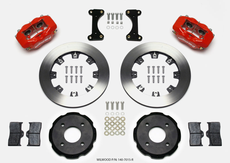 Wilwood Forged Dynalite Front Hat Kit 12.19in Drilled Red 2002 Mitsubishi Lancer - My Store
