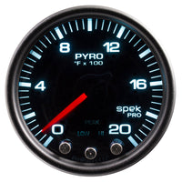 Autometer Spek-Pro Gauge Pyro. (Egt) 2 1/16in 2000f Stepper Motor W/Peak & Warn Blk/Smoke/Blk - My Store