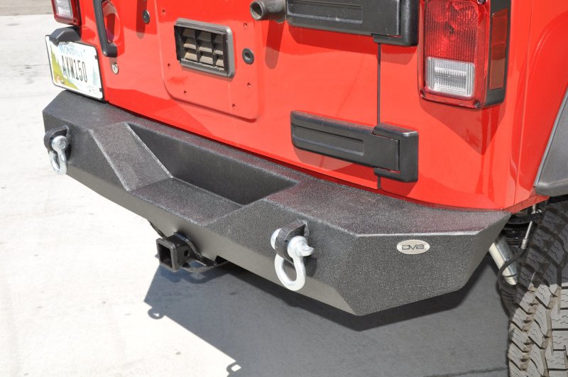 DV8 Offroad 07-18 Jeep Wrangler JK Steel Mid Length Rear Bumper - Mammoth Racing -