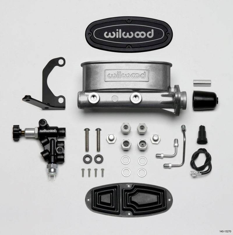 Wilwood HV Tandem M/C Kit w L/H Bracket & Prop Valve - 1 1/8in Bore - My Store