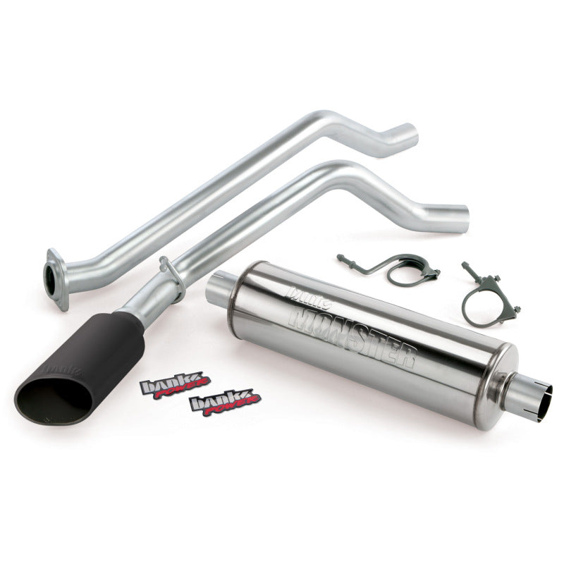 Banks Power 10-11 Chevy 5.3L ECSB/CCSB FFV Monster Exh Sys - SS Single Side-Exit Exh w/ Black Tip - Mammoth Racing -