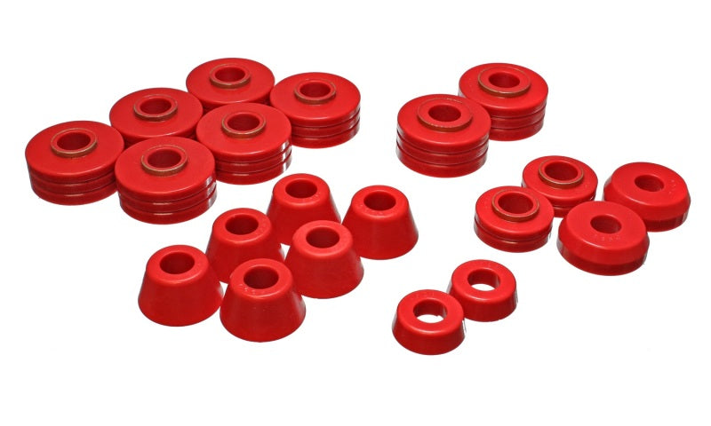Energy Suspension Fd Bronco Body Mount Set - Red - Mammoth Racing -