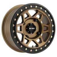 Method Mr405 UTV Beadlock 15x7 5+2/+38mm Offset 4x156 132mm CB Method Bronze w/Matte Blk Ring Wheel - Mammoth Racing -