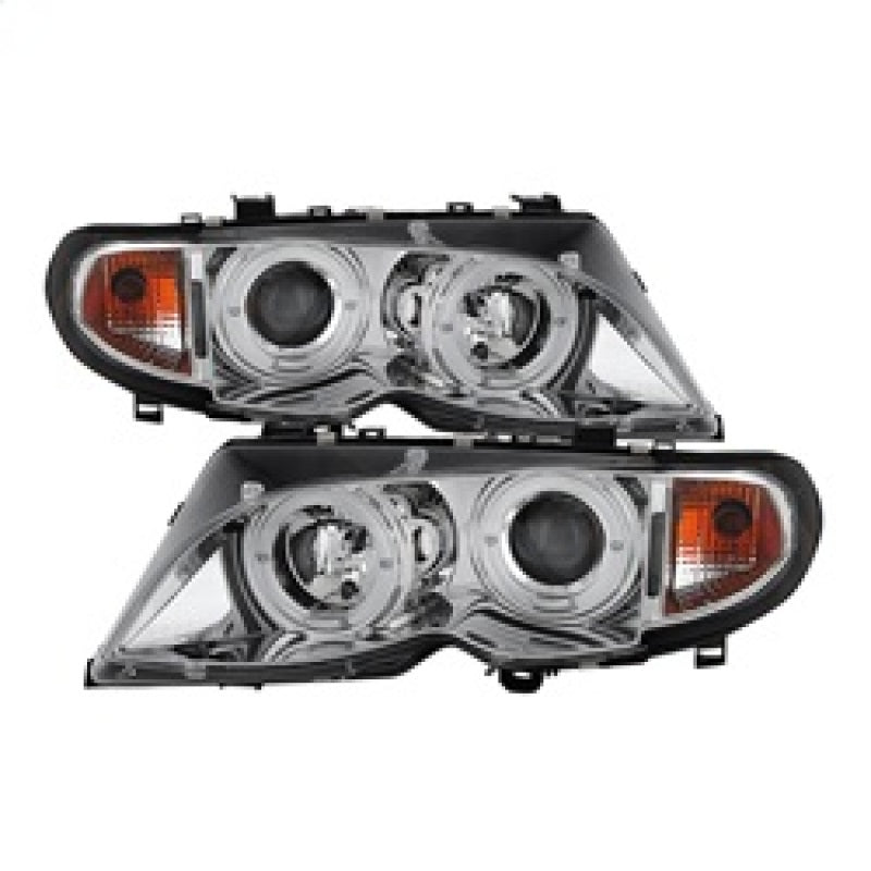 Spyder BMW E46 3-Series 02-05 4DR Projector Headlights 1PC LED Halo Chrm PRO-YD-BMWE4602-4D-AM-C - Mammoth Racing -