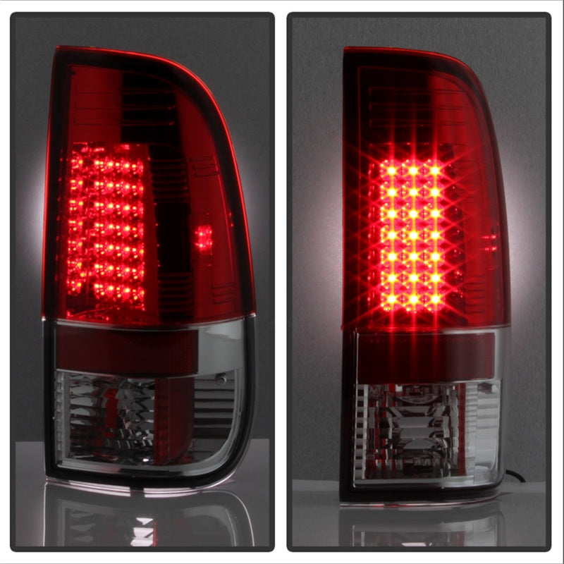 Spyder Ford F150 side 97-03/F250/350 Duty 99-07 LED Tail Lights Red Clear ALT-YD-FF15097-LED-RC - Mammoth Racing -