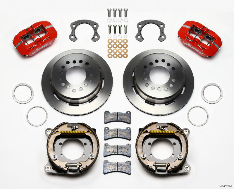 Wilwood Dynapro Low-Profile 11.00in P-Brake Kit - Red Ford 8.8 Special w/2.50in Offset-5 Lug - My Store