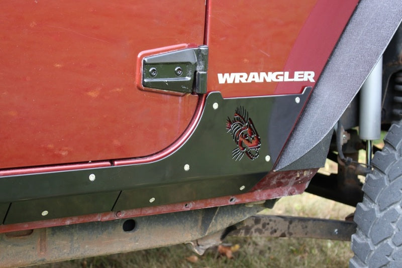 Fishbone Offroad 07-18 Jeep Wrangler JK 4 Door Rocker Guards Scale Armor - Mammoth Racing -