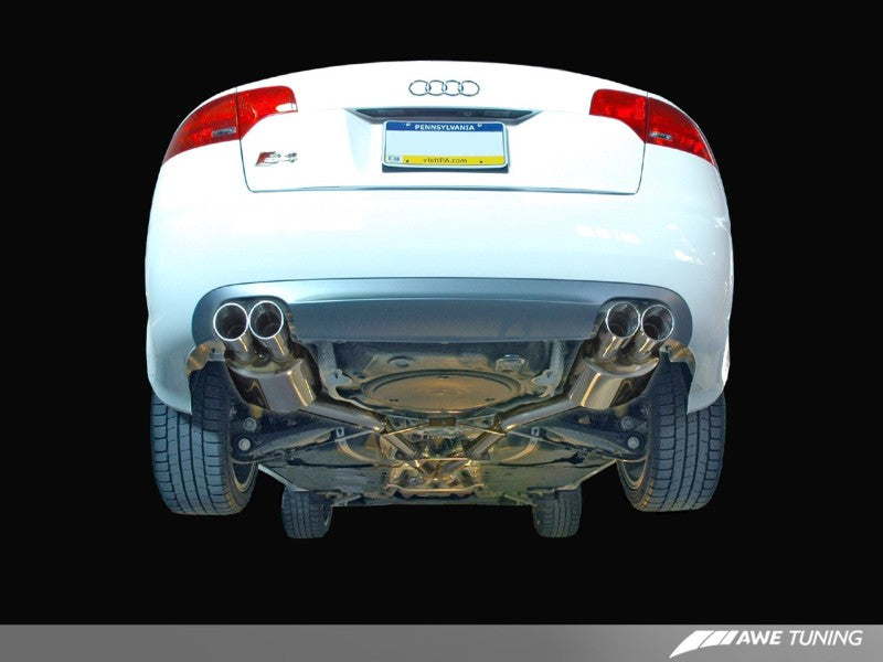 AWE Tuning Audi B7 S4 Touring Edition Exhaust - Diamond Black Tips - Mammoth Racing -