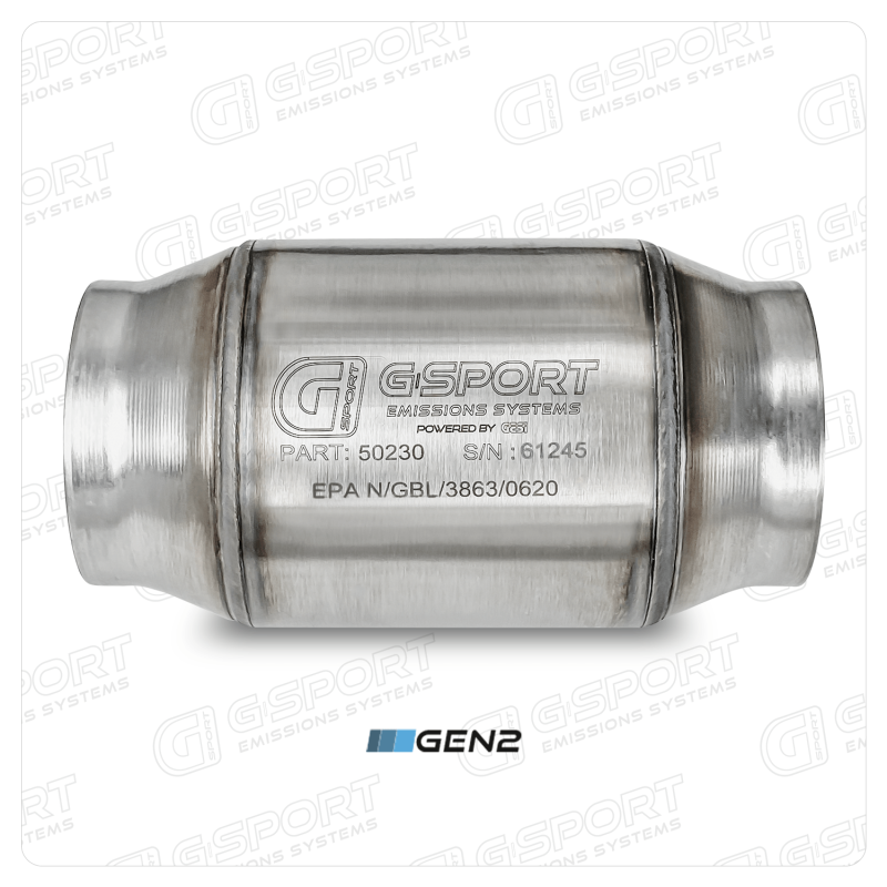 GESI G-Sport 400 CPSI GEN 2 EPA Compliant 3.0in Inlet/Outlet Catalytic Converter-4in x 4in-350-500HP - Mammoth Racing -