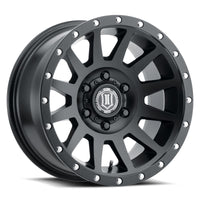 Icon Compression 18x9 6x5.5 25mm Offset 6in BS 95.1mm Bore Satin Black Wheel - Mammoth Racing -