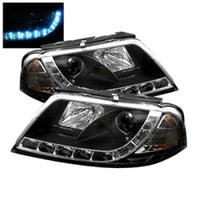 Spyder Volkswagen Passat 01-05 Projector Headlights DRL Black High H1 Low H1 PRO-YD-VP01-DRL-BK - Mammoth Racing -