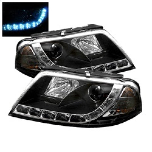 Spyder Volkswagen Passat 01-05 Projector Headlights DRL Black High H1 Low H1 PRO-YD-VP01-DRL-BK - Mammoth Racing -