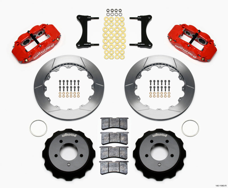 Wilwood Narrow Superlite 6R Front Hat Kit 12.88in Red 93-96 Mazda RX7 - Mammoth Racing -