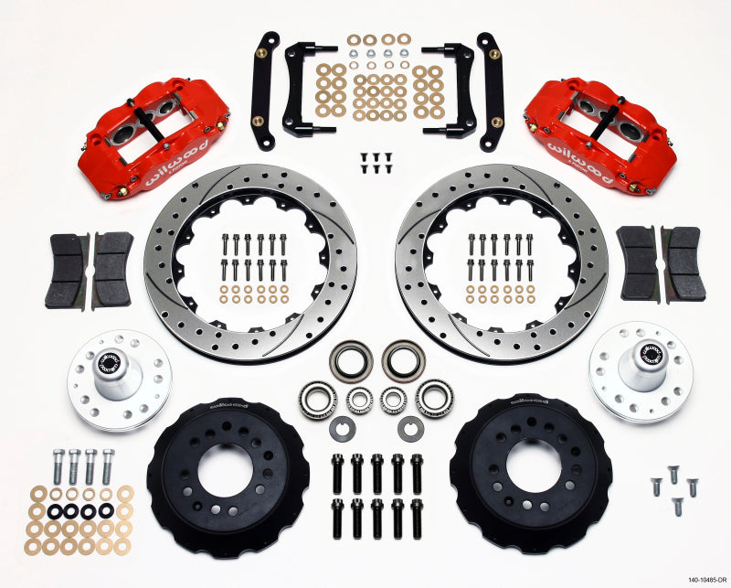 Wilwood Narrow Superlite 6R Front Hub Kit 12.88in Drill Red 70-78 Camaro (*Line Kit Needed*) - Mammoth Racing -