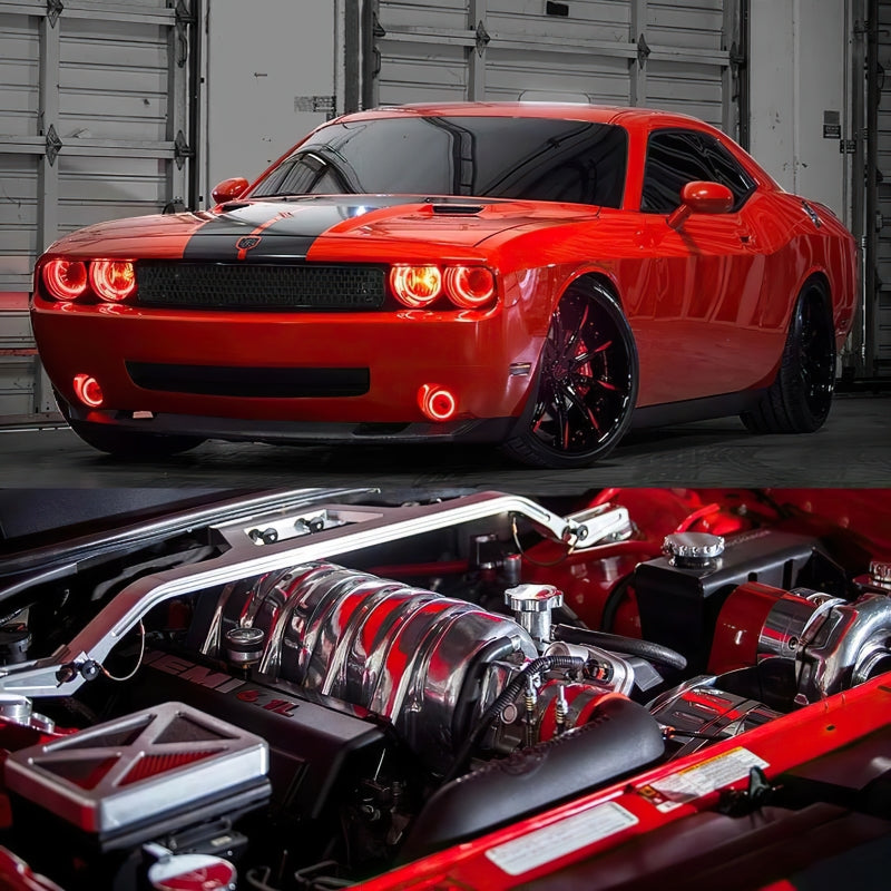 Oracle 08-14 Dodge Challenger Dynamic Surface Mount Headlight/Fog Light Halo Kit COMBO - ColorSHIFT - Mammoth Racing -