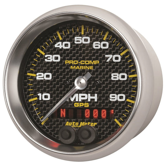 Autometer Marine Carbon Fiber 3-3/8in 100mph GPS Speedometer Gauge - My Store