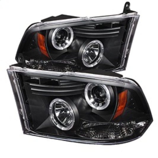 Spyder Dodge Ram 1500 09-14 10-14 Projector Headlights Halogen- LED Halo LED - Blk PRO-YD-DR09-HL-BK - Mammoth Racing -