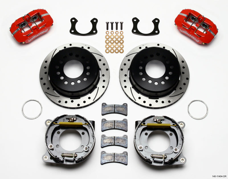 Wilwood Dynapro Low-Profile 11.00in P-Brake Kit Drill-Red New Big Ford 2.50in Off Front Mount - Mammoth Racing -