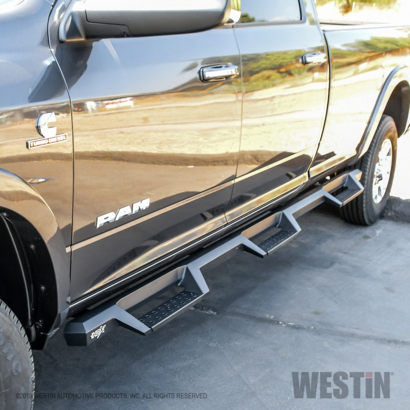 Westin/HDX 19-20 Ram 2500/3500 Crew Cab (8ft Bed) Drop Wheel to Wheel Nerf Step Bars - Txt Black - Mammoth Racing -