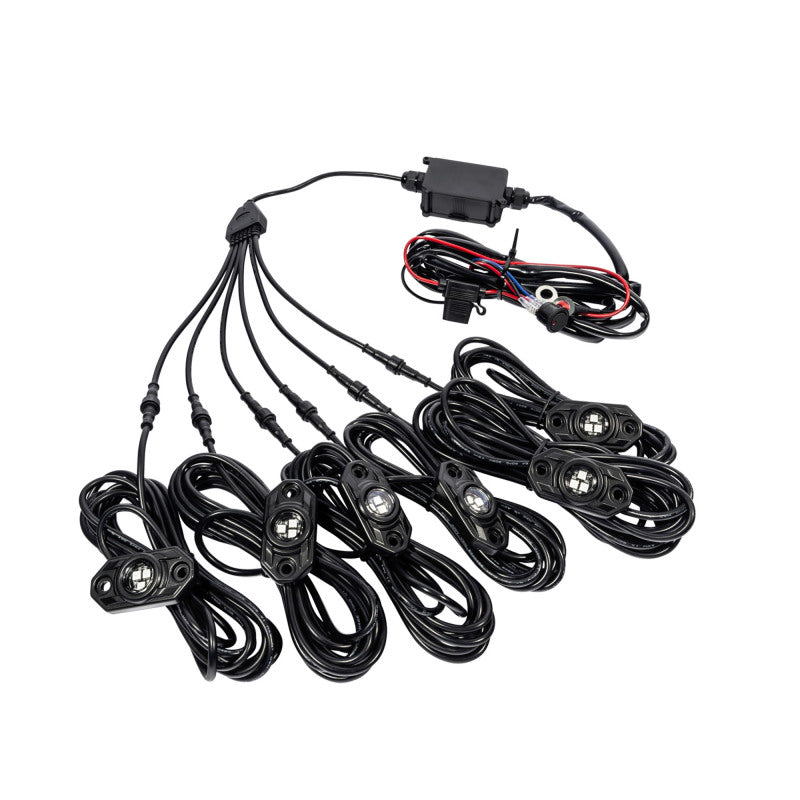 KC HiLiTES C-Series RGB LED Rock Light Kit (Incl. Wiring) - Set of 6 - Mammoth Racing -