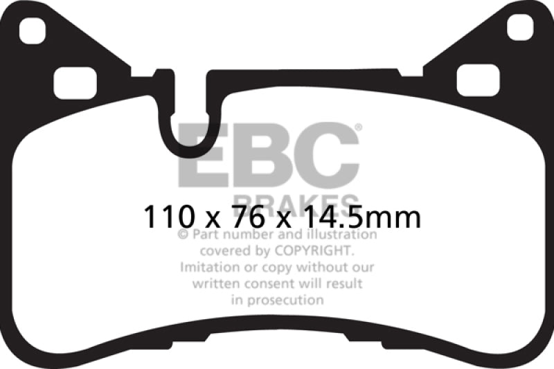 EBC 14 Mercedes-Benz C63 AMG (W204) 6.2 Yellowstuff Rear Brake Pads - My Store