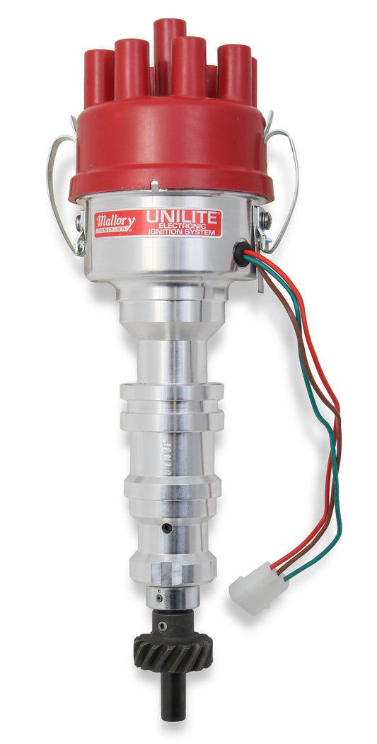 Mallory 3755301 Unilite Electronic Ignition Distributor Three Wire Hookup Fully Adjustable Incl. Cap/Rotor Unilite Electronic Ignition Distributor - My Store
