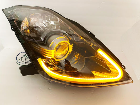 2003-2009 Nissan 350Z Z33 Fairlady Smoke LED "HID Type" DEPO Headlights