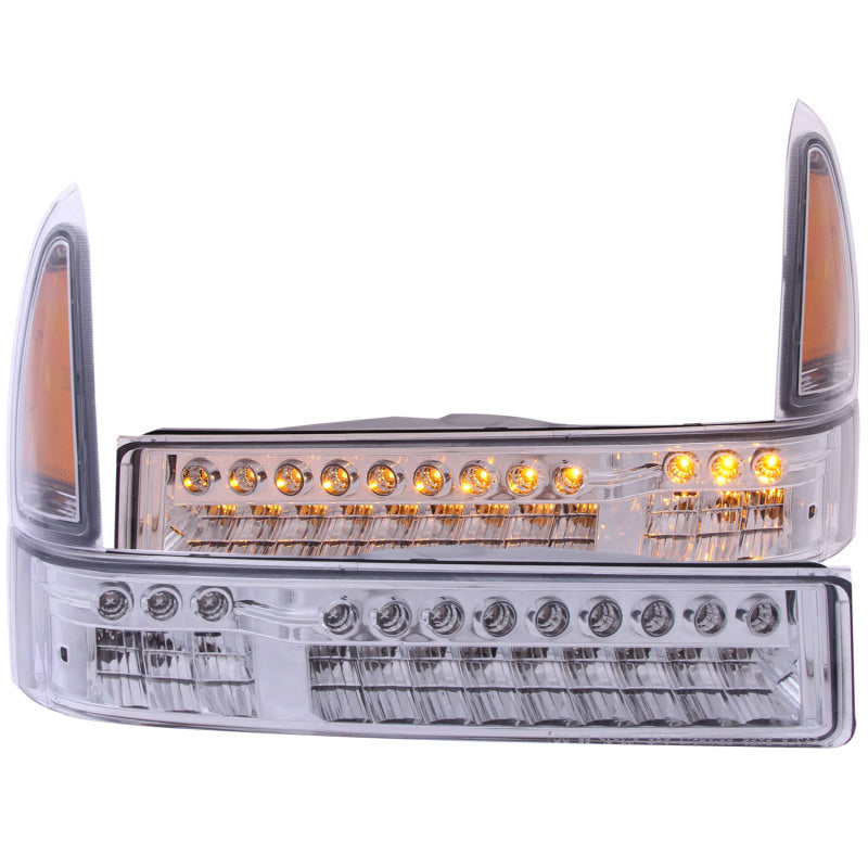 ANZO 2000-2004 Ford Excursion LED Parking Lights Chrome w/ Amber Reflector - Mammoth Racing -