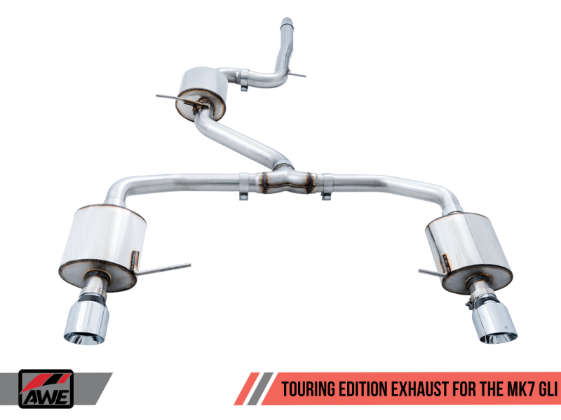 AWE Tuning 18-21 Volkswagen Jetta GLI Mk7 Touring Exhaust - Chrome Silver Tips (Fits High-Flow DP) - Mammoth Racing -