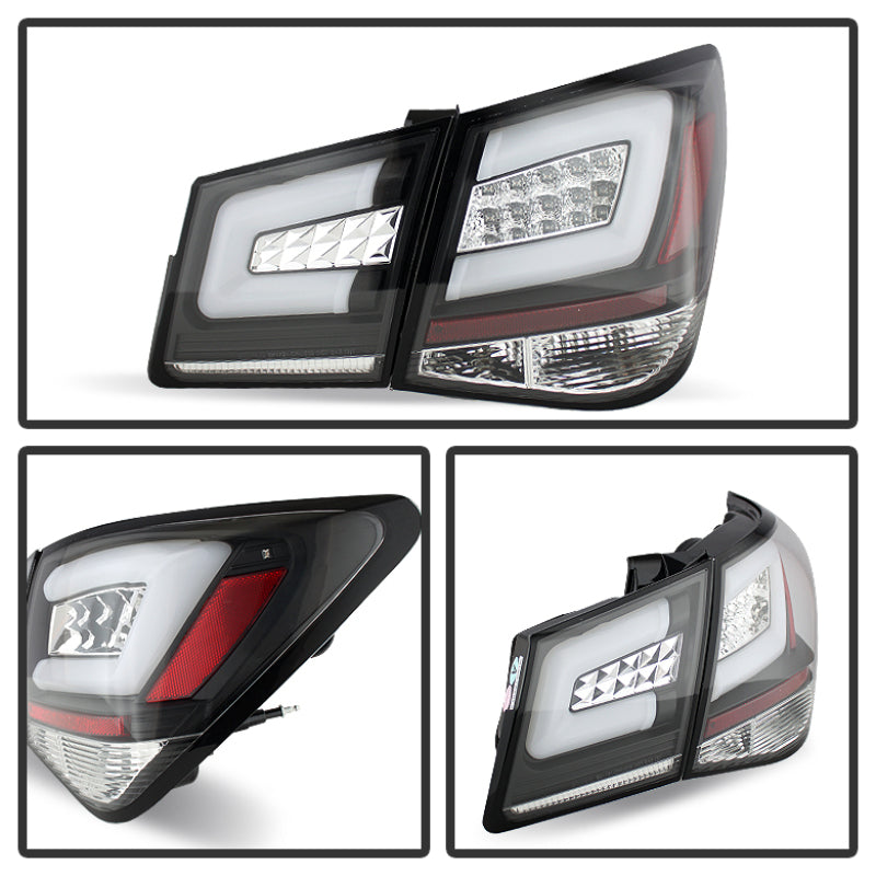 Spyder Chevy Cruze 2011-2014 Light Bar LED Tail Lights Black ALT-YD-CCRZ11-LBLED-BK - Mammoth Racing -