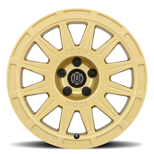 Icon Ricochet 15x7 5x100 15mm Offset 4.6in BS 56.1mm Bore Gloss Gold Wheel