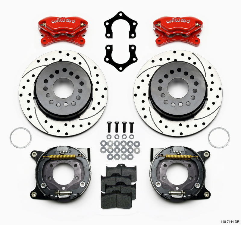 Wilwood Forged Dynalite P/S P-BKit Drilled-Red Mopar/Dana 2.36in Off w/Snap Ring Brng - My Store