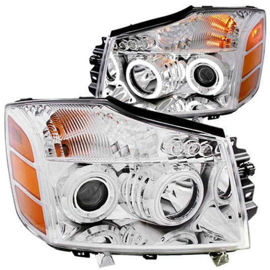 ANZO 2004-2007 Nissan Armada Projector Headlights w/ Halo Chrome (CCFL) - My Store