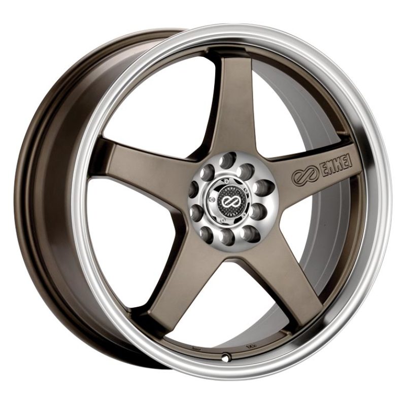 Enkei EV5 17x7 4x100/108 45mm Offset 72.6 Bolt Diameter Matte Bronze w/ Machined Lip Wheel - Mammoth Racing -