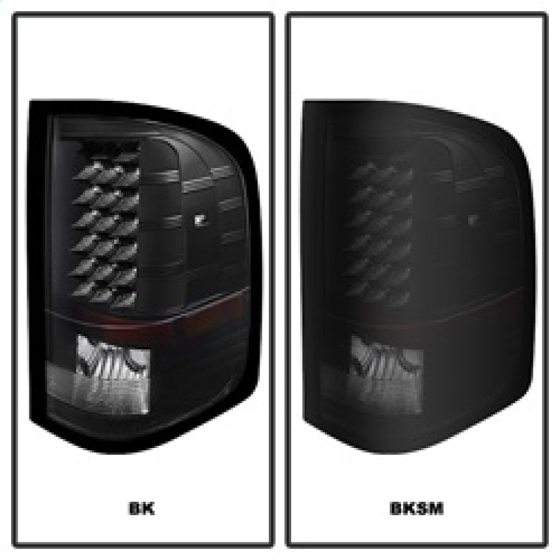 Xtune Chevy Silverado 07-13 LED Tail Lights Black Smoke ALT-JH-CS07-LED-BKSM - Mammoth Racing -